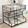 Full XL over Twin XL Over Queen Size Triple Bunk Bed with Long and Short Ladder - 2 of 4