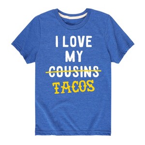 Boys' - Instant Message - I Love My Cousin's Tacos Short Sleeve Graphic T-Shirt - 1 of 4