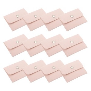 Unique Bargains Velvet Portable Earrings Bracelets Snap Button Jewelry Storage Bag 12 Pcs - 1 of 4