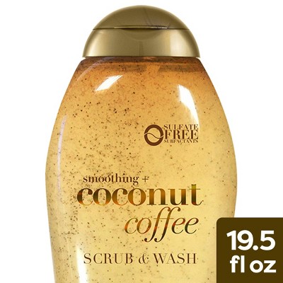 OGX Smoothing + Coconut Coffee Exfoliating Body Scrub with Arabica Coffee & Coconut Oil - 19.5 fl oz