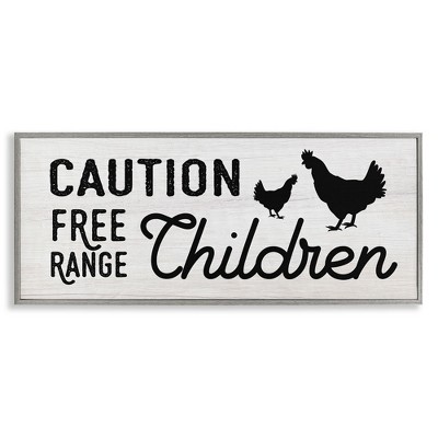 Stupell Industries Caution Free Range Children, 24" x 10"
