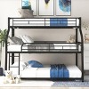 Streamdale Twin XL/Full XL/Queen Triple Bunk Bed With Long And Short Ladder And Full-Length Guardrails Black - 2 of 4