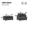 Oversized Chenille Upholstered Chaise Lounge Sleeper Armchair with Movable Ottoman - 3 of 4