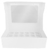 O'Creme White Cupcake Box with Window, Insert Included, 14" x 10" x 4" - Pack of 5 - 2 of 2