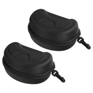 Unique Bargains EVA Shockproof Hard Snowboard Skiing Goggle Cases Black 2 Pcs - 1 of 4