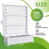 Infurnic Planters, Tall Garden Bed with Trellis, Standing Planter Box for Flowers, Climbing Plants, Balcony, Backyard, White, 43.4"*18.26"*59.3" - 4 of 4