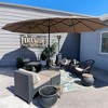 PURPLE LEAF 15ft Patio Market Umbrella and Base Double-Sided Rectangle Outdoor Table Sun Umbrellas with Crank - 4 of 4