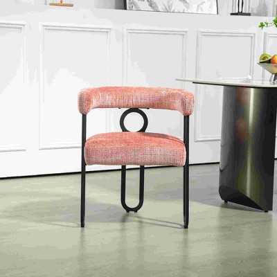 PAGED PU/Chenille Fabric Upholstered Accent Chair with Metal Legs and Cushion,Modern Upholstered Armchair for Living Room