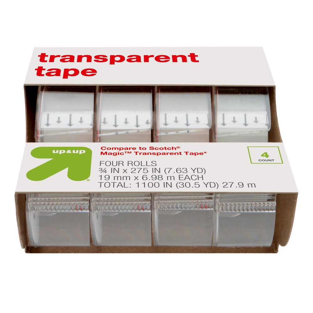 up & up Transparent Tape 4-pk. 3/4in x 275in