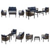 4-Piece Outdoor Seating Set, PE Wicker Woven Conversation Set with Glass Coffee Table, Chair with Iron Frame and Foam Cushions-Cuddlewood - 4 of 4