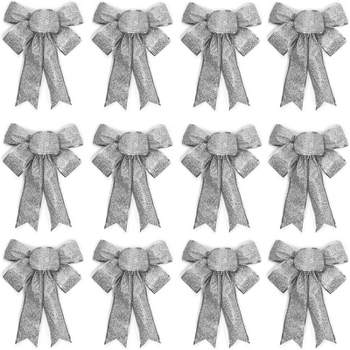 200 Pack Mini Gold Satin Ribbon Bows with Self-Adhesive Tape for Gift Wrapping, DIY Crafts, Scrapbooking, 1.5 in