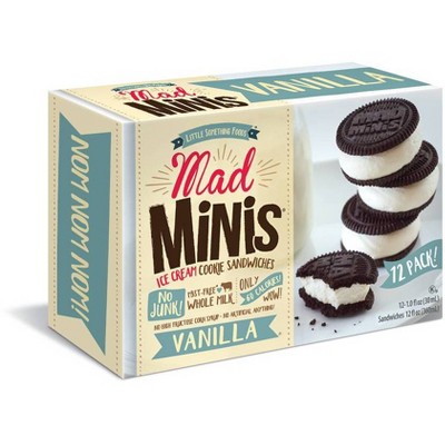 Mad Minis Vanilla Ice Cream Cookie Sandwich - 12ct