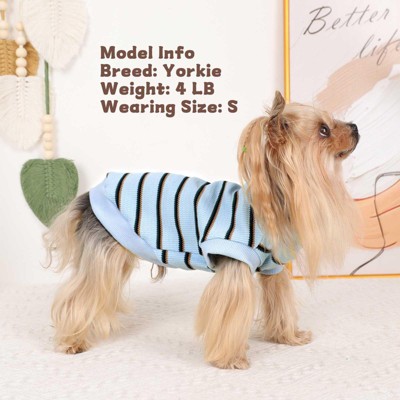 Dog Shirt, Pet Clothes for Chihuahua, Yorkie Teacup Costumes Striped, Small Dogs Sleeveless Tank Top Vest, Breathable Cotton Puppy T-Shirt
