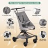 Lightweight Baby Stroller, Compact Travel Stroller with Easy One-Hand Fold, Adjustable Canopy, Storage Basket & All-Terrain Wheels, Light Grey - 2 of 4