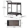 Maliang Brown Kitchen Bar&Serving Cart with Wheels, 2 -Tier Storage Shelves - 4 of 4