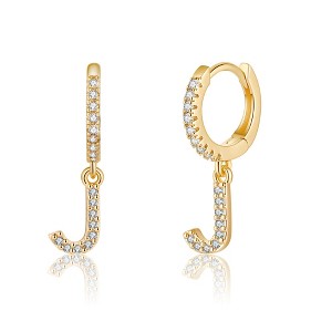 Turandoss 18K Gold Huggie Hoop Earrings for Girls Women - 1Pair Dainty Initial Cartilage Dangle Diamond Earring Hypoallergenic, Christmas Gifts - 1 of 4