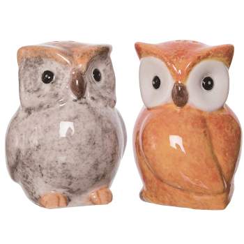 Transpac Harvest Sweet Owls Dolomite Salt and Pepper Shakers Collectables Multicolor 3.25 in. Set of 2