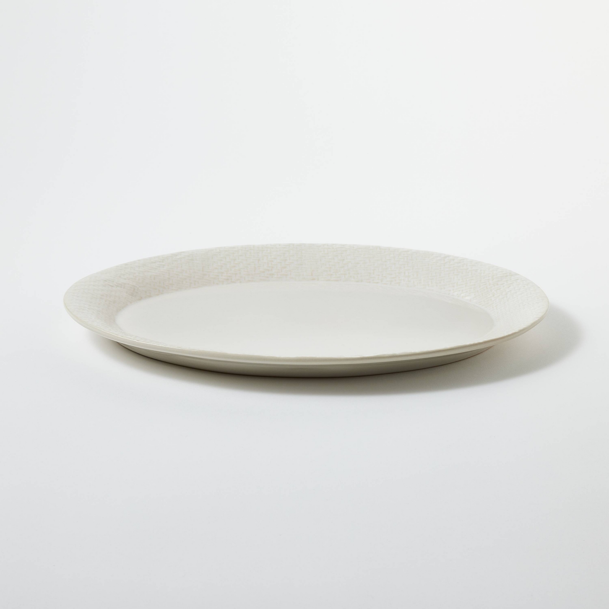 Stoneware Ceramic Oval Serving Platter Cream - Threshold™ designed with Studio McGee: Scratch-Resistant, Microwave & Dishwasher Safe