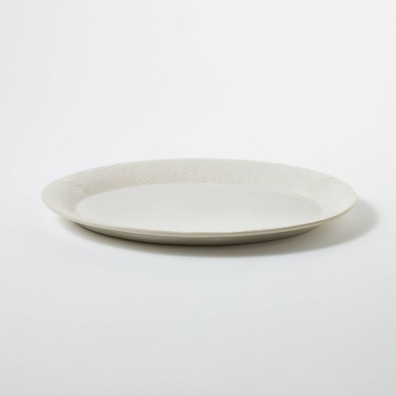 Stoneware Ceramic Oval Serving Platter Cream - Threshold&#8482; designed with Studio McGee, 1 of 6