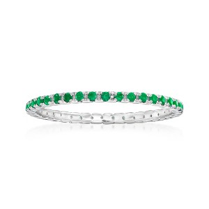 Ross-Simons 0.33 ct. t.w. Emerald Eternity Band in 14kt White Gold - 1 of 4