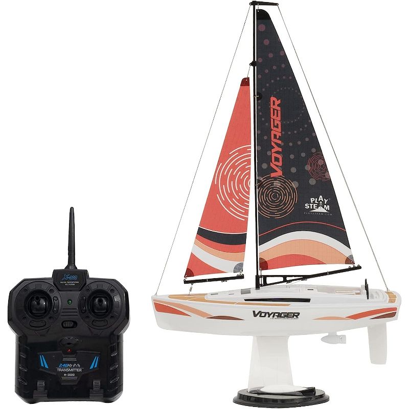 Playsteam Voyager 280 Motor-Power RC Sailboat - Red, 5 of 8