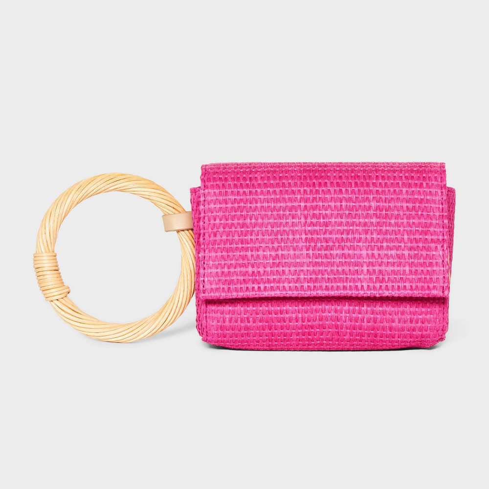 Photos - Travel Accessory Straw Bracelet Pouch - A New Day™ Pink