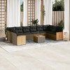 vidaXL 11 Piece Patio Sofa Set with Cushions - Gray With Table - 2 of 4