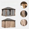 VisioGear Canopies and Gazebos, Outdoor Gazebos with Netting and Curtains, Pavilion Gazebo for Backyard, Brown, 142.9"*117.3"*106.7" - 3 of 4