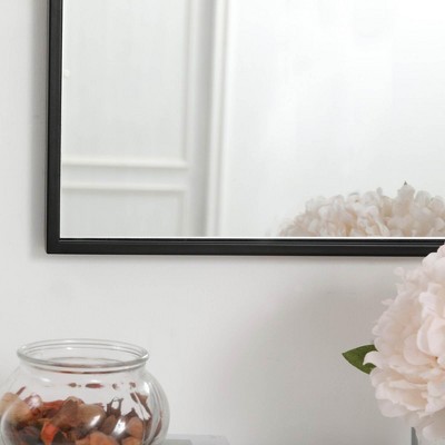 Sleek Black Metal Frame Rectangular Mirror 14x36 Inches