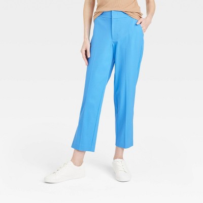 Women's High-Rise Slim Fit Effortless Pintuck Ankle Pants - A New Day™