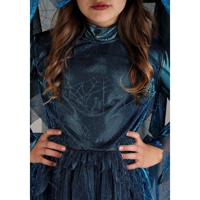 XL Teal Blue Polyester Spandex Moonlight Spider Witch Costume