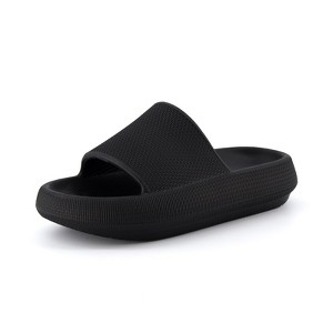 CUSHIONAIRE Feather Slides – Comfortable Cloud Cushion House Slippers for Women, Indoor Outdoor EVA Foam Foot Spa Shower Shoes, Non-Slip Arch Support - 1 of 4