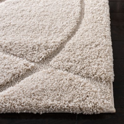 Creme Shag 2'3" x 9' Synthetic Runner Rug