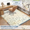 Modern Washable Area Rug for Living Room, Floral Area Rug with Non Slip Backing, Indoor Low Pile Carpet for Dorm Office Decor - 4 of 4
