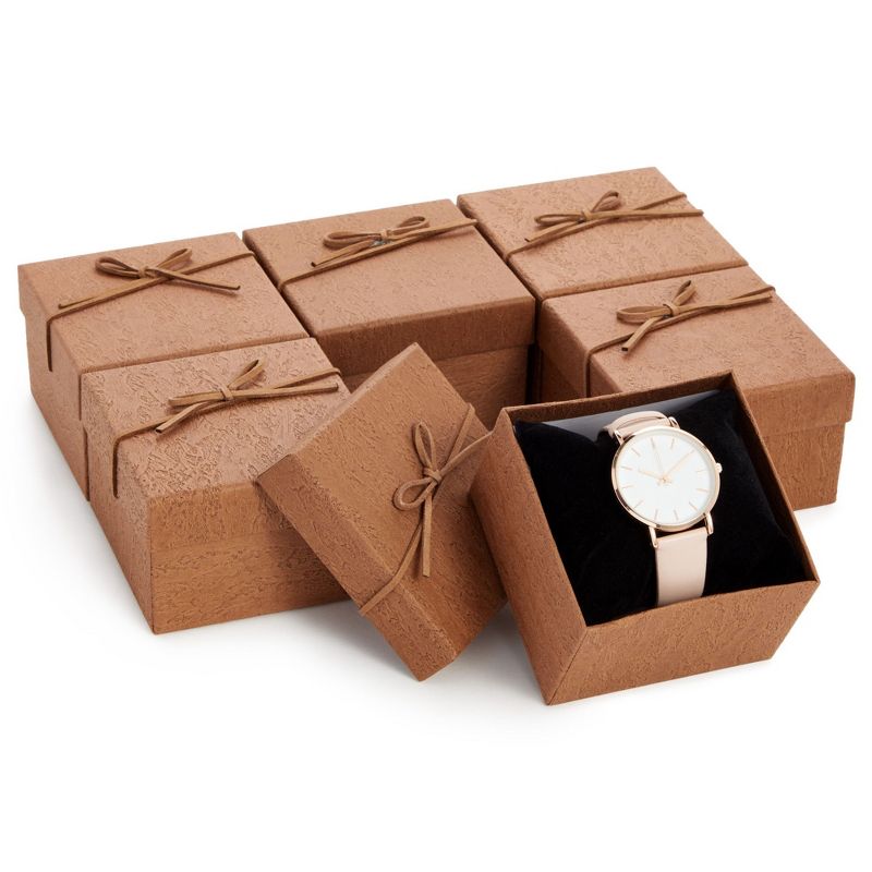 Juvale 6 Pack Small Gift Boxes with Lid and Velvet Insert for Jewelry, Anniversaries, Weddings (3.7x3.6x2.3 In), 1 of 9