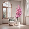 Artificial Cherry Blossom, Fake Cherry Blossom Tree for Home Office, Indoor Outdoor Decorative Potted Faux Plants for Home Office Wedding - 4 of 4