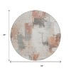 Rust And Ivory Abstract Washable Indoor Outdoor Area Rug - 3 of 4
