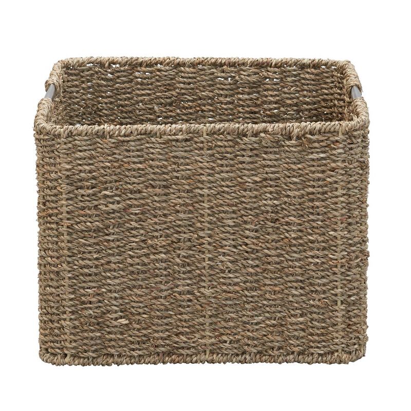 Household Essentials Square Wicker Basket Seagrass, 4 of 8
