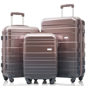 Lyngins 20/24/28 Inch 3PCs Hardside Luggage Sets with TSA Lock,Spinner Wheel Carry on Luggage,Anti-Scratch Lightweight Suitcase Sets for Family - 1 of 4