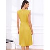 Allegra K Women's Sleeveless Casual V Neck Button Pleated Midi Dress - 3 of 4