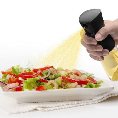 Set of 2 Black Glass Oil Sprayer Bottles 300ml