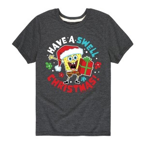 Boys' - SpongeBob SquarePants - Have A Swell Christmas Short Sleeve Graphic T-Shirt - 1 of 4