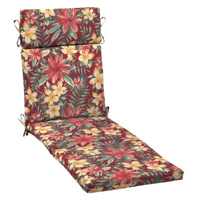 Arden Selections Clarissa Tropical Outdoor Chaise Lounge Cushion Ruby