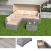 ONWITH 6 Pieces Patio Furniture Sets, Outdoor Rattan Daybed with Retractable Canopy - 2 of 4