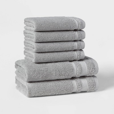6pc Performance Value Bath Towel Set Gray - Threshold™