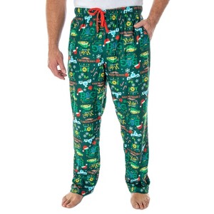 National Lampoon's Christmas Vacation Men's Allover Print Pajama Pants Green - 1 of 4