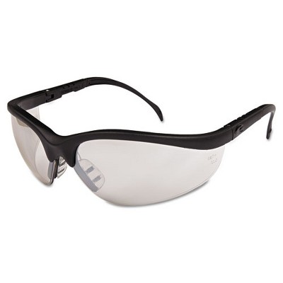 MCR Safety Klondike KD1 Series Black Safety Glasses with Clear Mirror Lenses - Box of 12