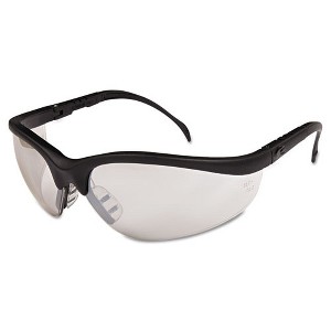 MCR Safety Klondike KD1 Series Black Safety Glasses with Clear Mirror Lenses - Box of 12 - 1 of 2