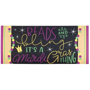 Dicksons Magnolia Garden Beads and Bling Mardi Gras Thing 22 x 10 Inch Poly Rubber Doormat Insert - 1 of 2