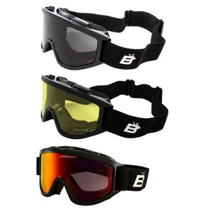 3 Pairs of Birdz Eyewear Vulture Safety Goggles with Smoke, Yellow, Red Mirror Lenses - 1 of 4